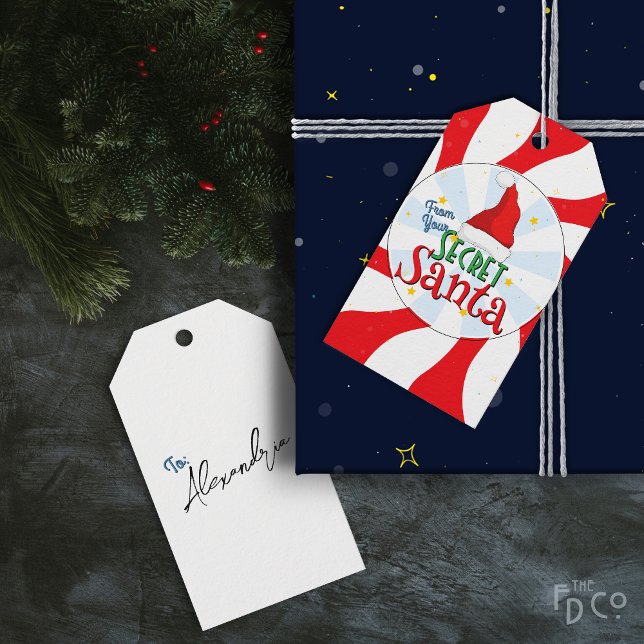 Von Ihrem geheimen Santa Candy Swirn Fun Retro Geschenkanhänger (Von Creator hochgeladen)