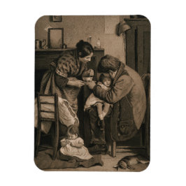 Von ihrem Vater und ihrer Mutter unterstütztes Kin Magnet