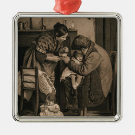 Von ihrem Vater und ihrer Mutter unterstütztes Kin Ornament Aus Metall