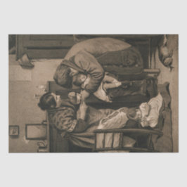 Von ihrem Vater und ihrer Mutter unterstütztes Kin Seidenpapier