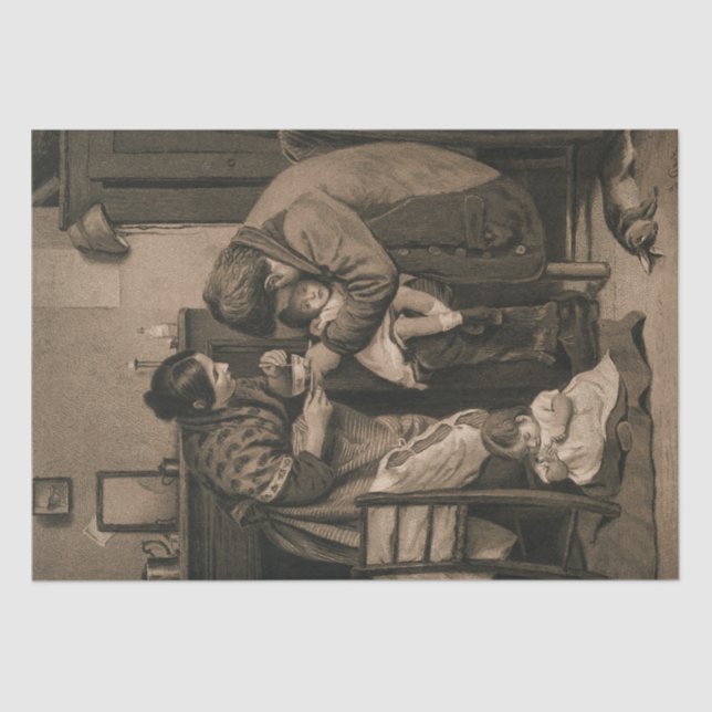 Von ihrem Vater und ihrer Mutter unterstütztes Kin Seidenpapier (Vorderseite)