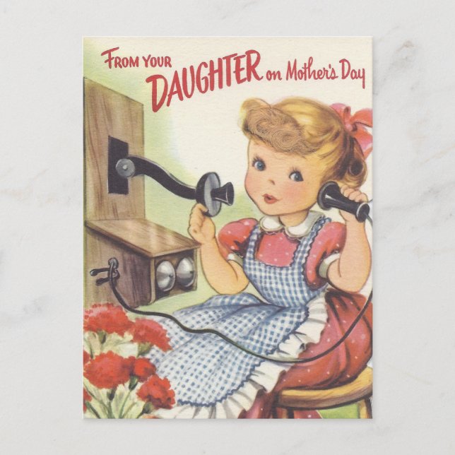 Von Ihrer Tochter am Tag der Mütter Postkarte (Vorderseite)