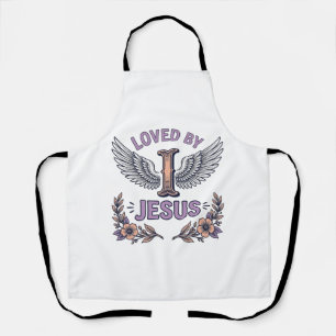 Von Jesus geliebtes Vintage-Christen-Blumen-T-Shir Schürze