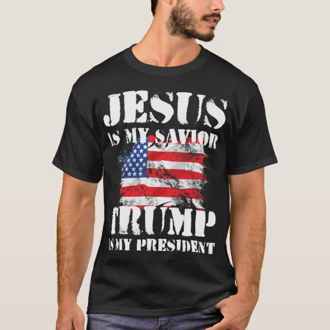 Von Jesus ist mein Retter Trump mein Präsident - P T-Shirt (Vorderseite)