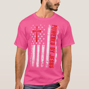 Von Jesus uns amerikanischer Flagge beherrscht T-Shirt