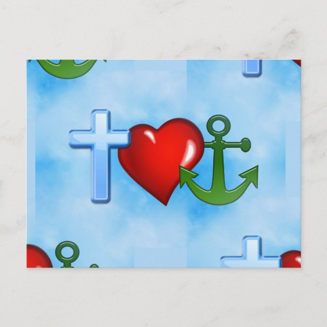von Jesus verankert Postkarte (Vorderseite)