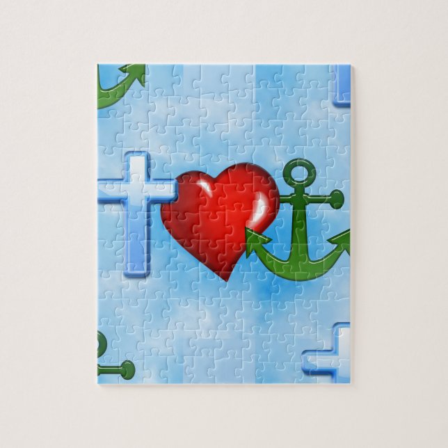 von Jesus verankert Puzzle (Vertikal)