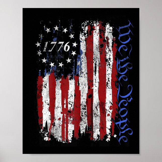 Von Juli Shirts Wir Menschen 1776 USA Flag Jet Poster (Vorne)
