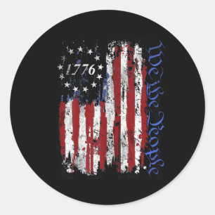 Von Juli Shirts Wir Menschen 1776 USA Flag Jet Runder Aufkleber