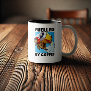 Von Kaffee gefickt, flatternder Tortoise Cartoon Zweifarbige Tasse