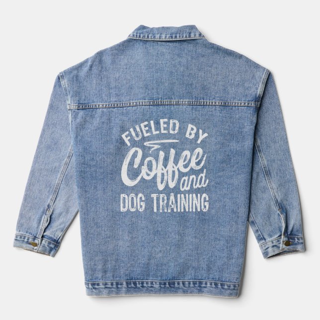 Von Kaffee- und Dog-Trainer gespeist Jeansjacke (Rückseite)