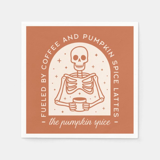 Von Kaffee und Pumpkinspülung gespeist Serviette (Vorderseite)