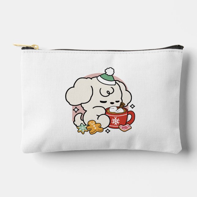 Von Kakao und Welpenträumen angetrieben - Niedlich Zubehörtasche (Vorderseite)
