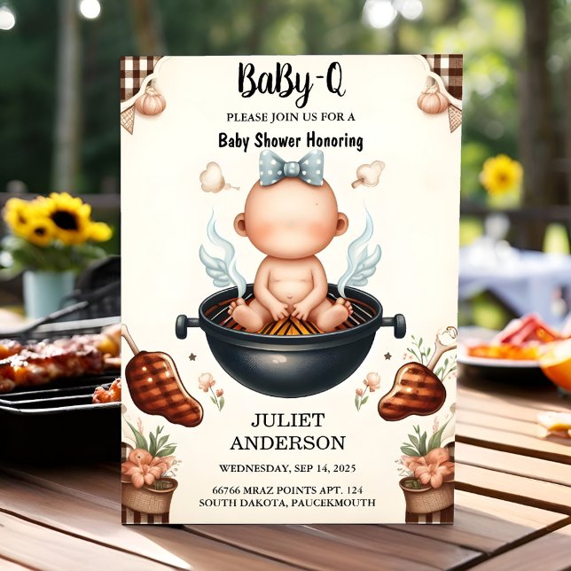 Von Kariert Babyq Fun Food Steak Beef Grillen Baby Einladung (Von Creator hochgeladen)