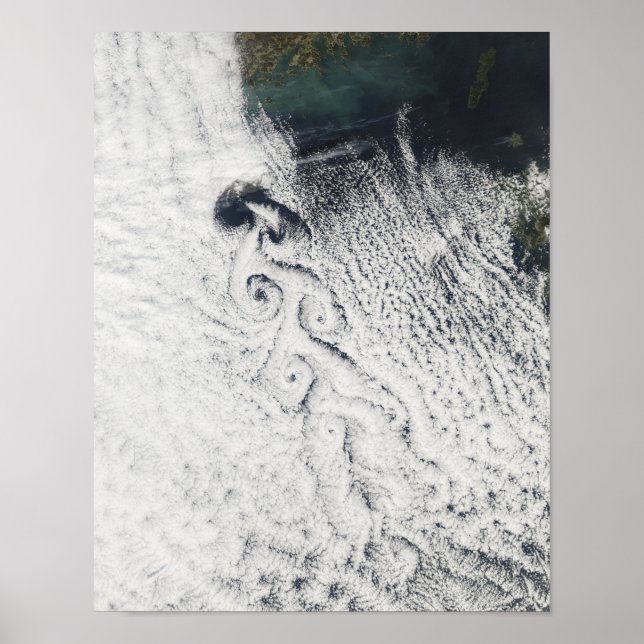 Von Karmann Wolkenvorkommen Poster (Vorne)