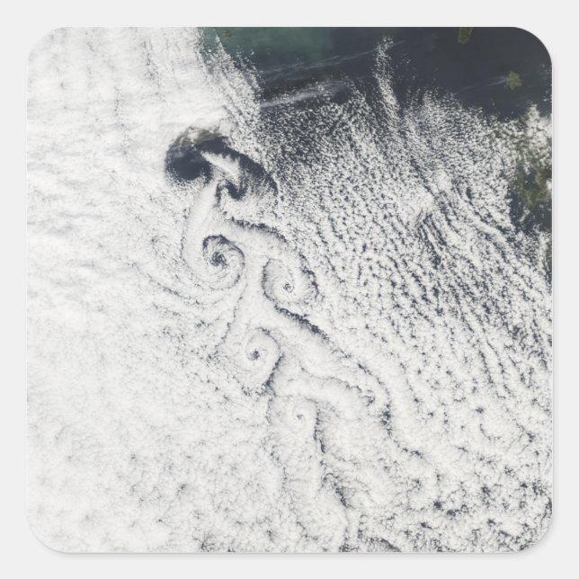 Von Karmann Wolkenvorkommen Quadratischer Aufkleber (Vorderseite)