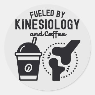 Von Kinesiologie und Kaffee gespeist Runder Aufkleber