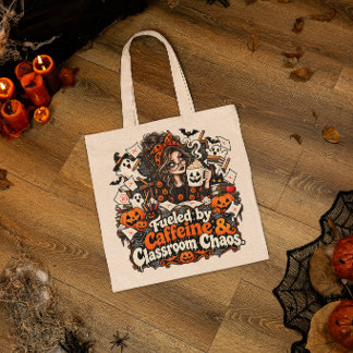 Von Koffein befeuerter Klassenzimmer-Chaos Hallowe Tragetasche