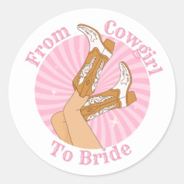 von Kuhmädchen zu Braut Junggeselinnen-Abschied Runder Aufkleber