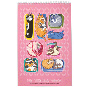 Von Künstlern illustrierte Katzen Tageskalender Kalender