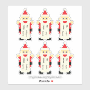 Von Label Santa Cartoon Niedlicher Spaß Weihnacht