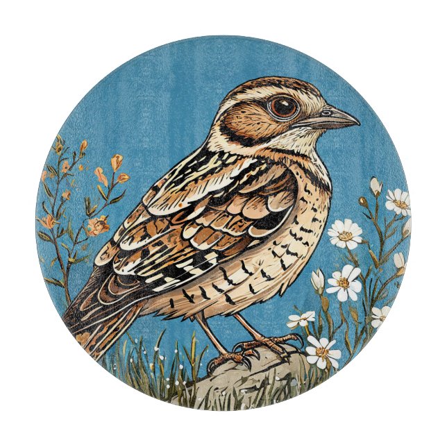 Von lebendigen Blume Gerahmter Vogel Schneidebrett (Vorderseite)