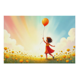 Von Licht angehoben - Ein Mädchen, ein Ballon, ein Poster