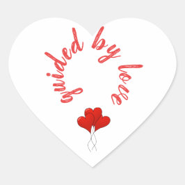 Von Liebe zu Rot Herz geführt Herz-Aufkleber