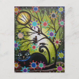 Von Lori Everett_ Tag der Toten, Mexikanerin, Schw Postkarte