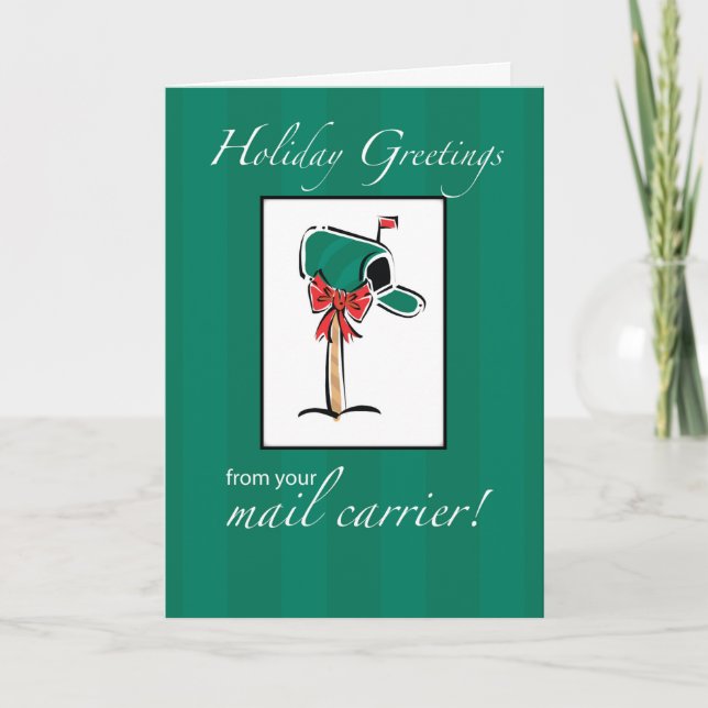 Von Mailman Holiday Greetings, Green Mailbox Karte (Vorderseite)