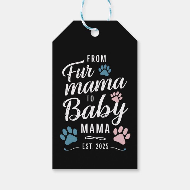 Von Mama bis Baby Mama Est 2025 Hunde Katze Mama Geschenkanhänger (Rückseite)