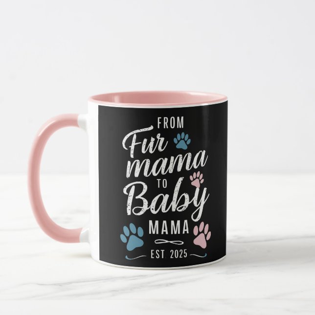 Von Mama bis Baby Mama Est 2025 Hunde Katze Mama Tasse (Links)