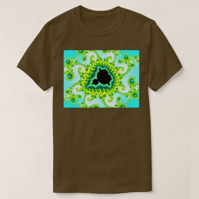 von Mandelbrot Lila rosa Fraktal Muster Computer T-Shirt (Design vorne)