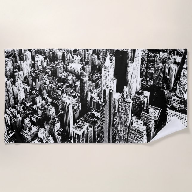 Von Manhattan zum Himmel Strandtuch (Vorderseite)