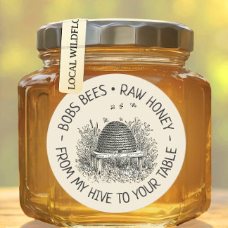 Von meinem Bienenstock zu Ihrem Tisch Vintages Ske Runder Aufkleber