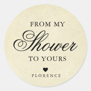 Von meiner Babyparty für dich Vintage-Brautparty Runder Aufkleber