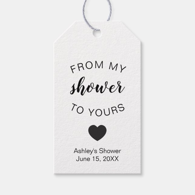 Von meiner Dusche zu deinem Brautparty Seifenfavor Geschenkanhänger (Vorderseite)