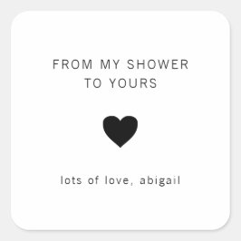 Von meiner Dusche zu deinem modernen Brautparty Ge Quadratischer Aufkleber