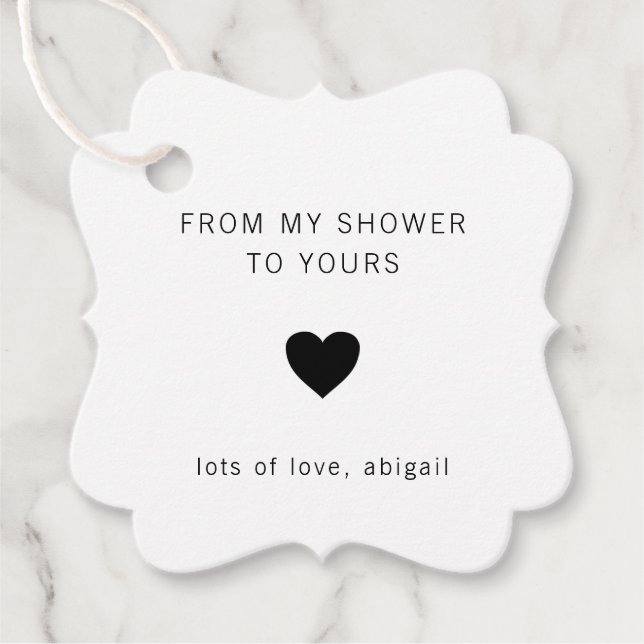 Von meiner Dusche zu deinem modernen Brautparty Geschenkanhänger (Vorderseite)