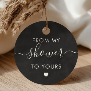Von meiner Dusche zu deiner, Brautparty Chalkboard Geschenkanhänger