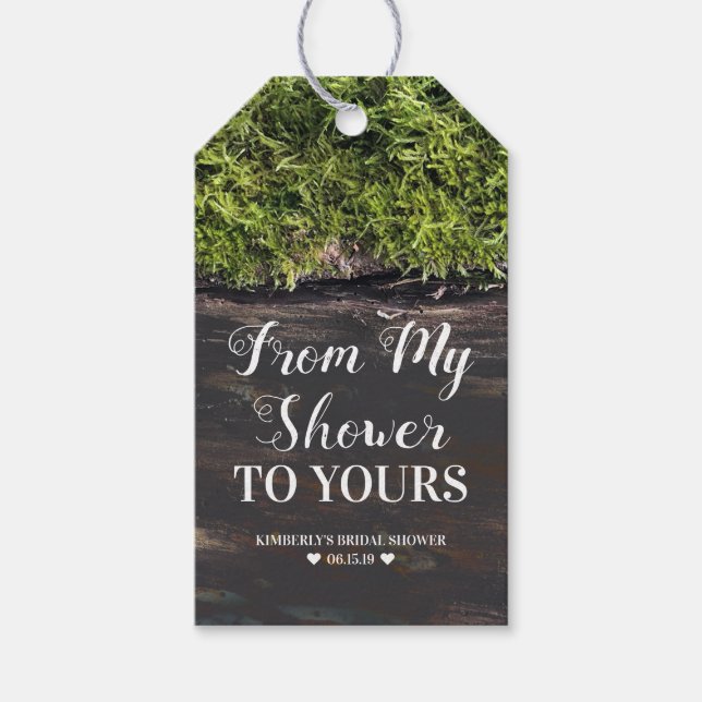 Von meiner Dusche zu deiner - Brautparty Geschenkanhänger (Vorderseite)