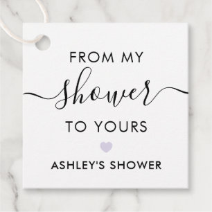 Von meiner Dusche zu deiner, Brautparty Lavendel Geschenkanhänger