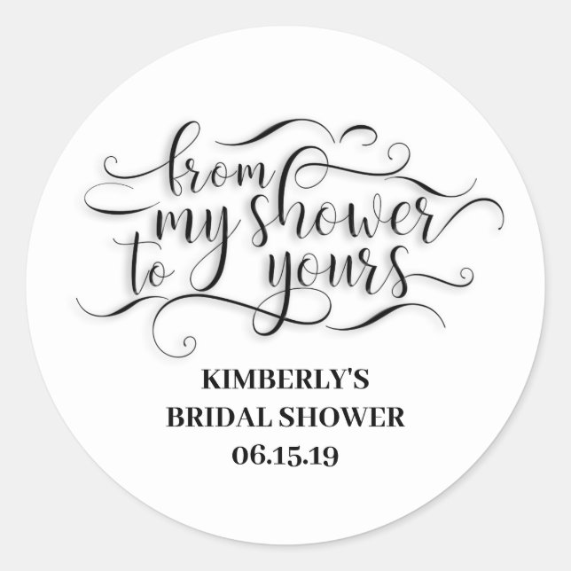 Von meiner Dusche zu deiner - Danke Runder Aufkleber (Vorderseite)