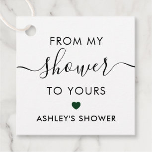 Von meiner Dusche zu deiner Hochzeitsdusche Waldgr Geschenkanhänger