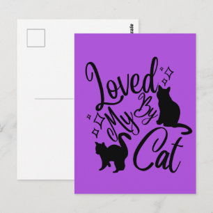 Von meiner Katze geliebt Postkarte
