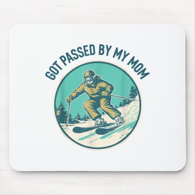 Von meiner Mutter am Winterhangtag beim Skifahren  Mousepad (Vorne)