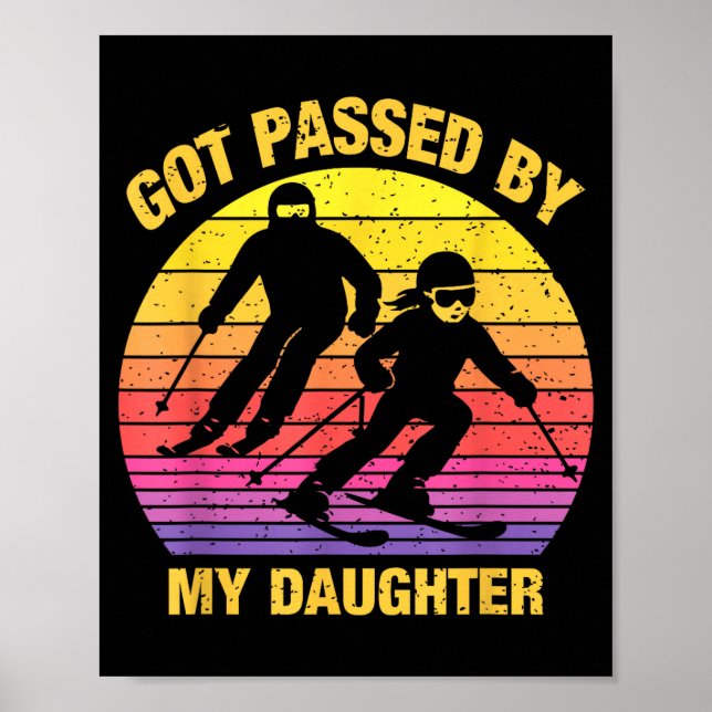 Von meiner Tochter getreten Lustige Skifamilie  Poster (Vorne)