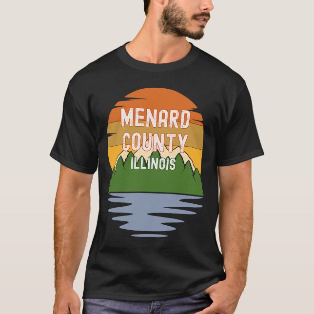 Von Menard Landkreis Illinois Vintag Sunset T-Shirt (Vorderseite)