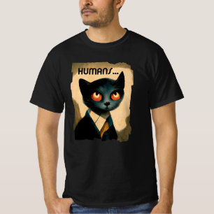 Von Menschen gelangweilte Katze Art für Cat Love T-Shirt