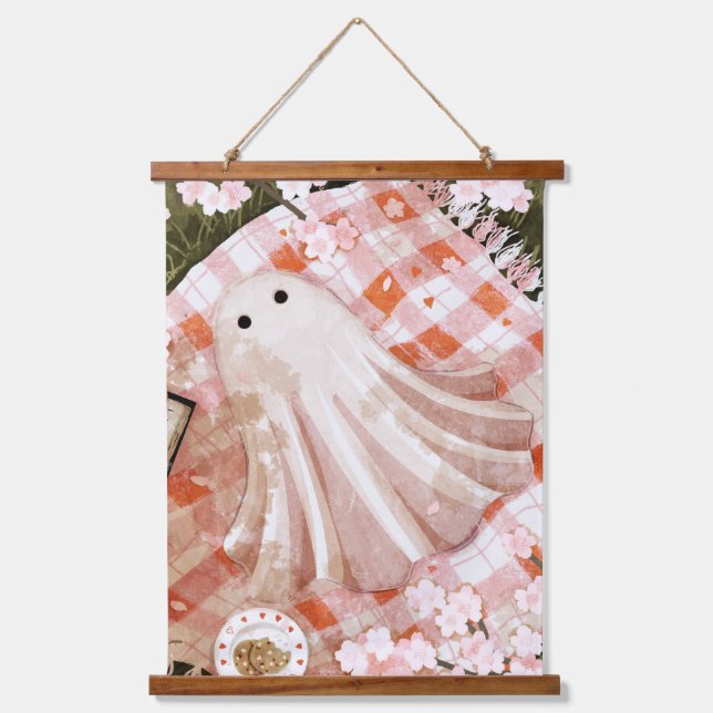 Von mir selbst hängend Band Wandteppich Mit Holzrahmen (Vorderseite)